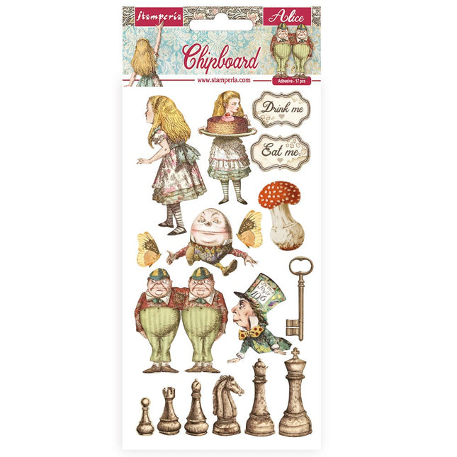 Chipboard 15x30 cm - Alice hinter den Spiegeln