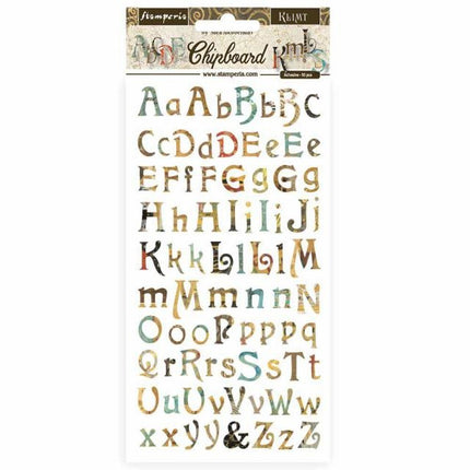 Chipboard 15x30 cm - Klimt Alphabet
