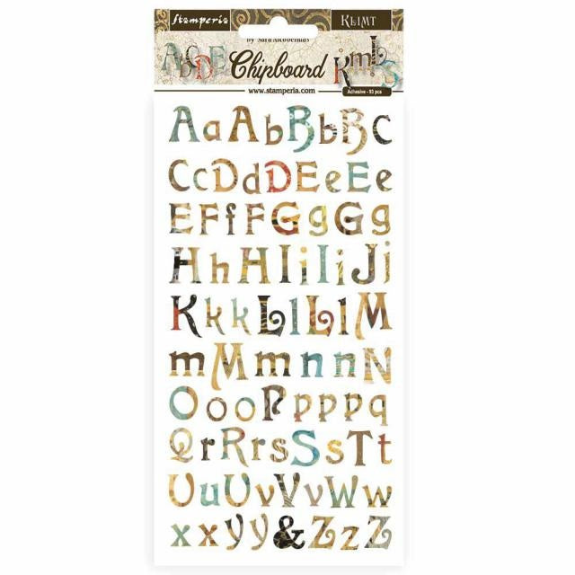 Chipboard 15x30 cm - Klimt Alphabet