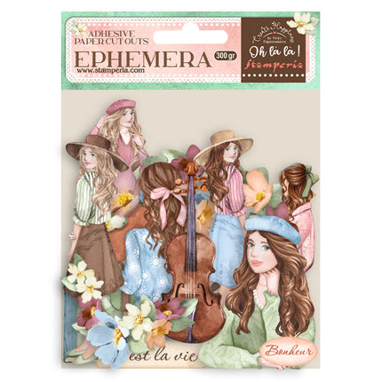 Ephemera - Create Happiness Oh lá lá Mädchen und Blumen  