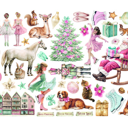 Printed Decorative Ephemera for Art and Craft - Winter Magic