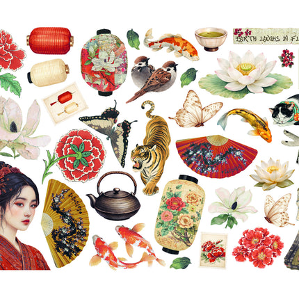 Bedruckte dekorative Ephemera für Kunst und Handwerk - Orientalischer Garten