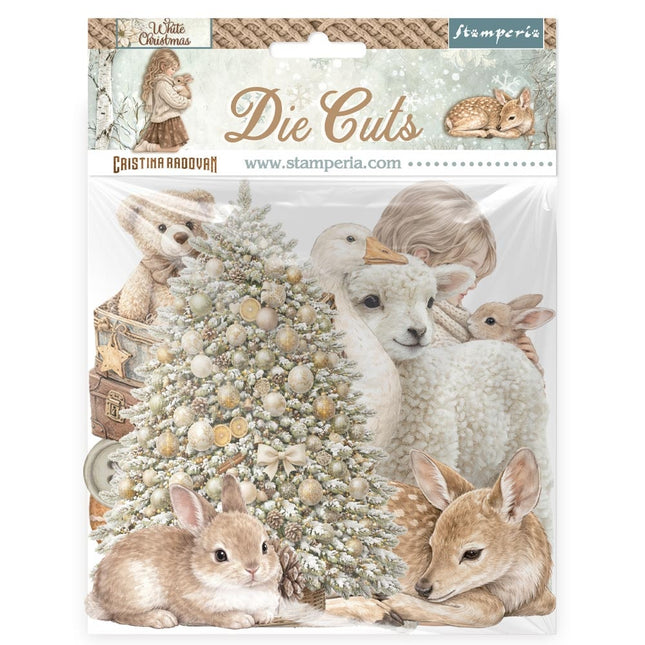 Printed decorative Die cuts for Art and Craft - White Christmas