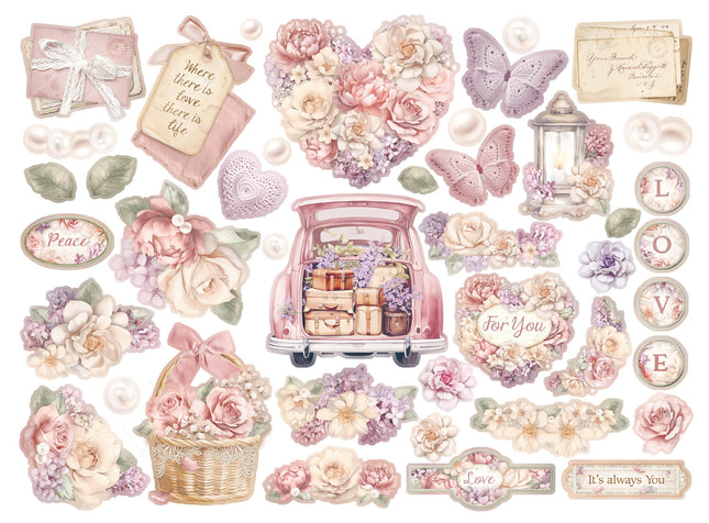 Ausgestanzte Motive gemischt - Romance Forever Journaling Edition
