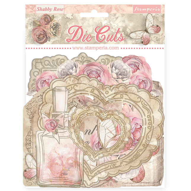 Stanzteile gemischt - Shabby Rose