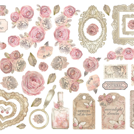Stanzteile gemischt - Shabby Rose