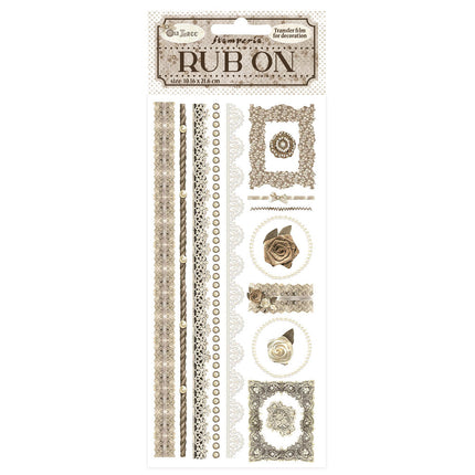 Rub-on 10,16x21,6 cm - Old Lace Streifen