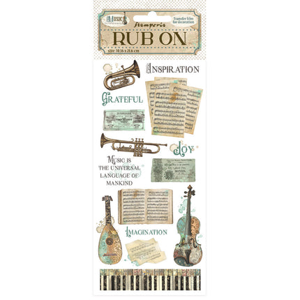 Rub-on cm 10,16x21,6 - Musikinstrumente