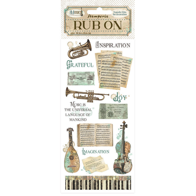 Rub-on cm 10,16x21,6 - Musikinstrumente
