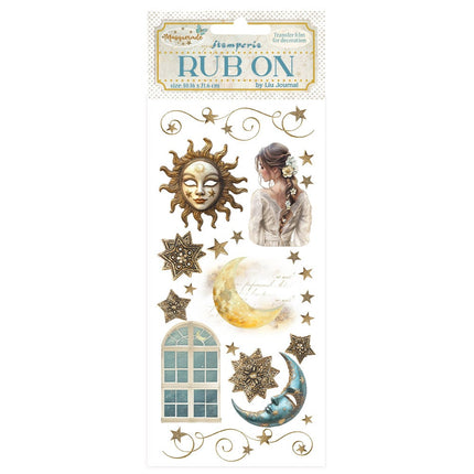 Rub-on 10,16x21,6 cm - Masquerade Sonne und Mond