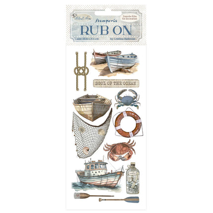 Rub-on 10,16x21,6 cm - Silent Sea boat