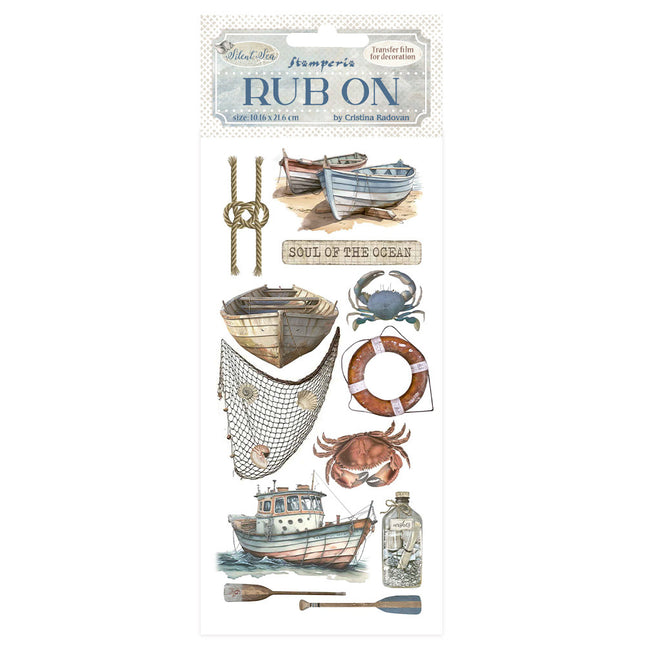 Rub-on 10,16x21,6 cm - Silent Sea boat
