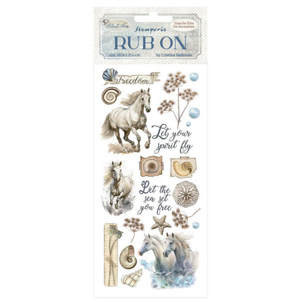 Rub-on 10,16x21,6 cm - Silent Sea horses