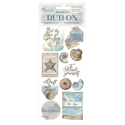 Rub-on 10,16x21,6 cm - Silent Sea shells
