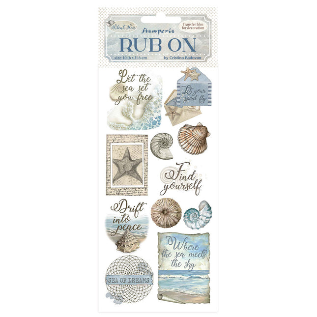 Rub-on 10,16x21,6 cm - Silent Sea shells