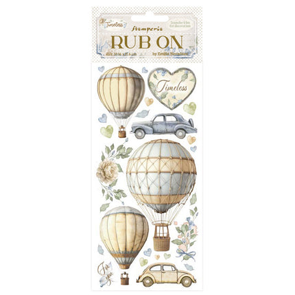 Rub-on 10,16x21,6 cm - Zeitlos Heißluftballons