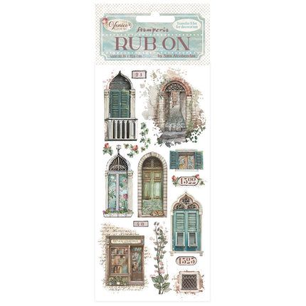 Rub-on 10,16x21,6 cm - Venice City of Art Türen und Fenster