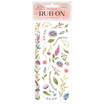Rub-on 10,16x21,6 cm - Create Happiness Welcome Home Blumen