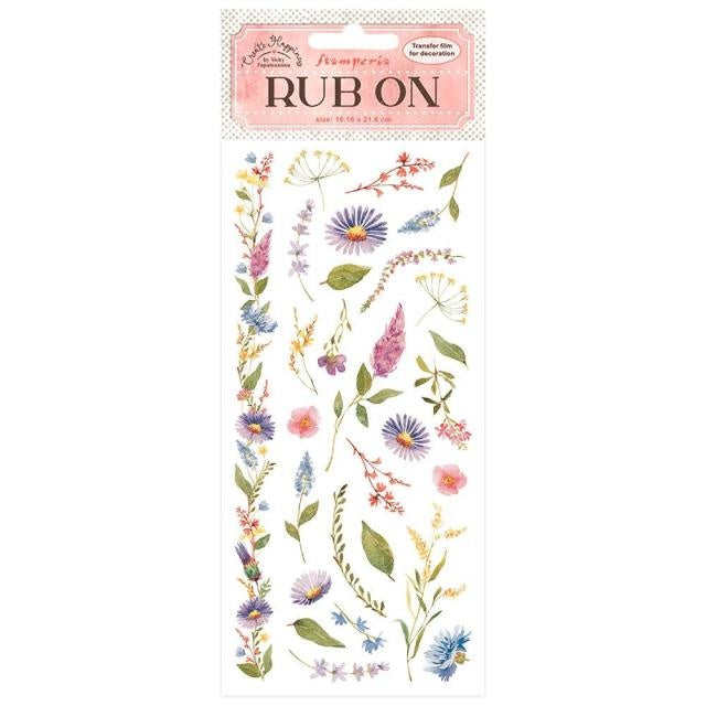 Rub-on 10,16x21,6 cm - Create Happiness Welcome Home Blumen