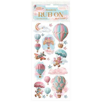 Rub-on cm 10,16x21,6 - Candy Christmas Heißluftballons
