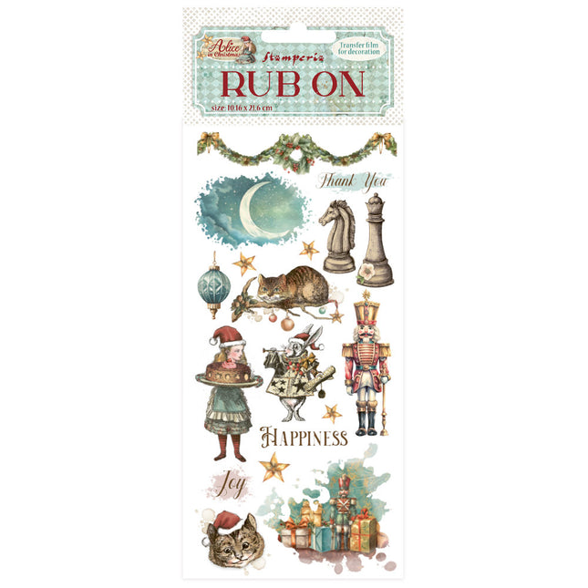 Rub-on cm 10,16x21,6 - Alice zu Weihnachten Glück