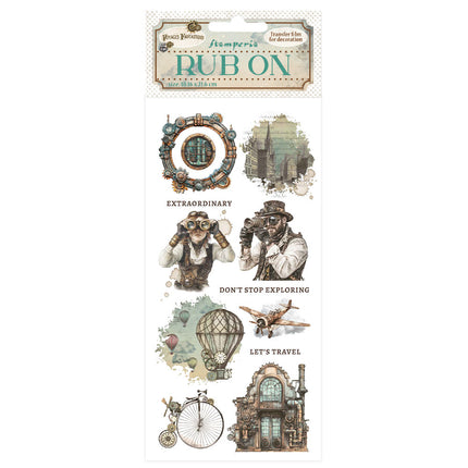 Rub-on 10,16x21,6 cm - Fantastische Reisen Mechanische Wunder