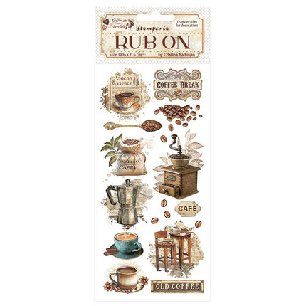 Rub-on 10,16x21,6 cm - Kaffee und Schokolade Vintage-Kaffeemomente