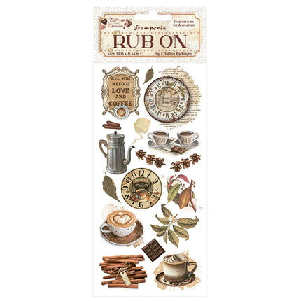 Rub-on 10,16x21,6 cm - Kaffee und Schokolade Alles was du brauchst ist Liebe und Kaffee