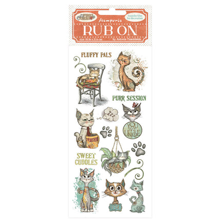 Rub-on 10,16x21,6 cm - Furry Friends Katze