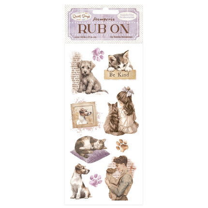 Rub-on cm 10,16x21,6 - Quiet Days Hunde und Katzen