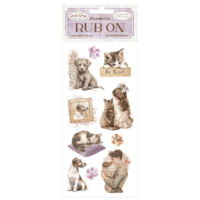 Rub-on cm 10,16x21,6 - Quiet Days Hunde und Katzen