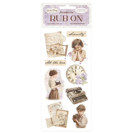 Rub-on cm 10,16x21,6 - Quiet Days Vintage-Schätze