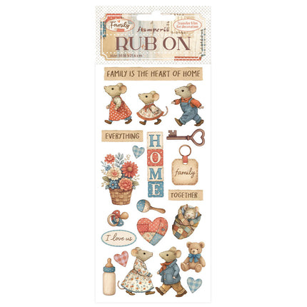 Rub-on cm 10,16x21,6 - Familie Zuhause  