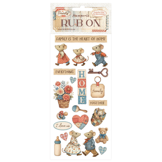 Rub-on cm 10,16x21,6 - Familie Zuhause  