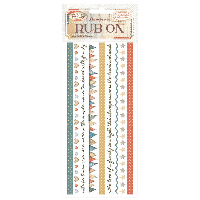Rub-on cm 10,16x21,6 - Familie Streifen  