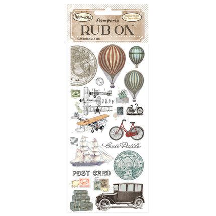 Rub-on 10,16x21,6 cm - Around the world Ballons