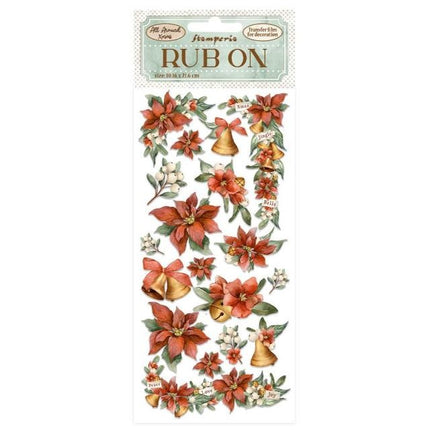 Rub-on cm 10,16x21,6 - All Around Christmas Weihnachtsstern und Glocken