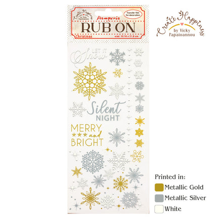 Rub-on cm 10,16x21,6 - Create Happiness Weihnachtsschneeflocken