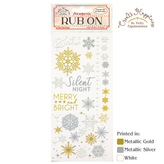 Rub-on cm 10,16x21,6 - Create Happiness Weihnachtsschneeflocken