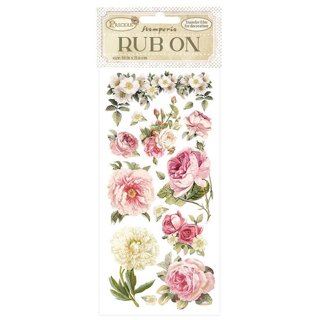 Rub-on cm 10,16x21,6 - Precious Pfingstrose