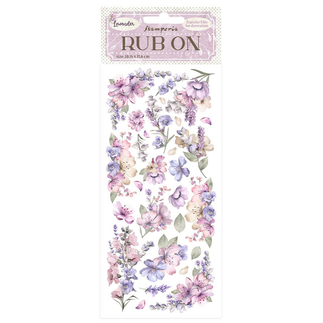Rub-on 10,16x21,6 cm - Lavendel Blumen