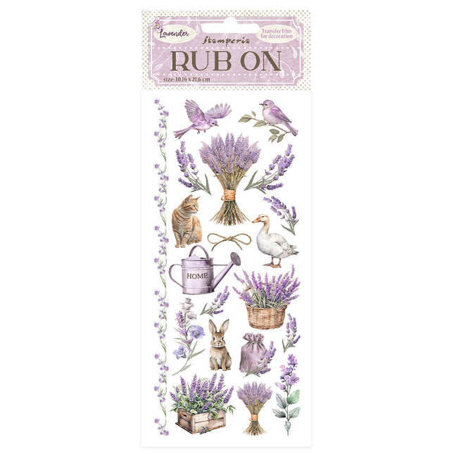Rub-on 10,16x21,6 cm - Lavendel Elemente