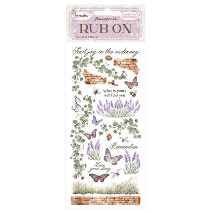 Rub-on 10,16x21,6 cm - Lavendel Efeu und Schmetterling