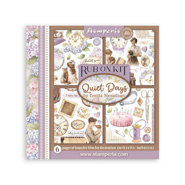 Rub-on Set cm 15,5x15,5 - 6 Seiten Quiet Days