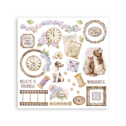 Rub-on Set cm 15,5x15,5 - 6 Seiten Quiet Days