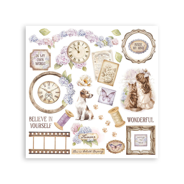 Rub-on Set cm 15,5x15,5 - 6 Seiten Quiet Days