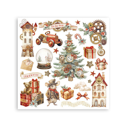 Sortiment Rub-on cm 15,5x15,5 - 6 Motive Bereit für Weihnachten