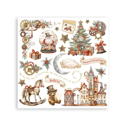 Sortiment Rub-on cm 15,5x15,5 - 6 Motive Bereit für Weihnachten