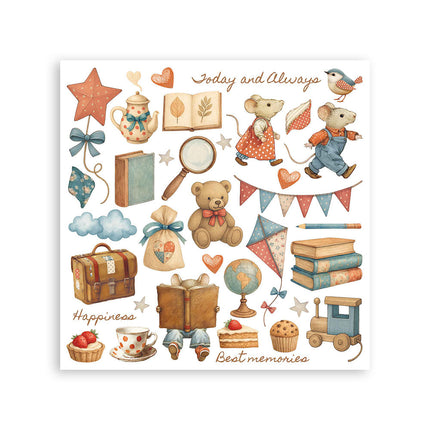 Rub-on Set cm 15,5x15,5 - 6 Seiten Familie  