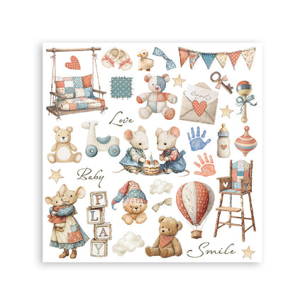 Rub-on Set cm 15,5x15,5 - 6 Seiten Baby